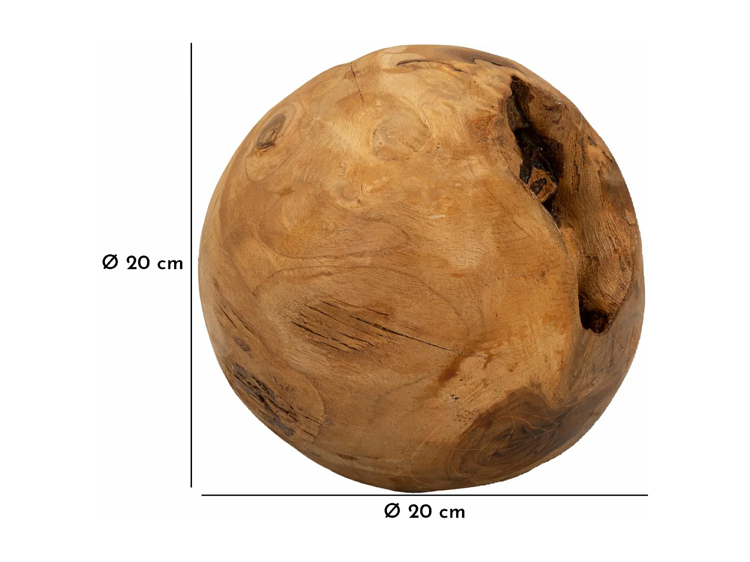 Sfera in legno marrone cm Ø 20