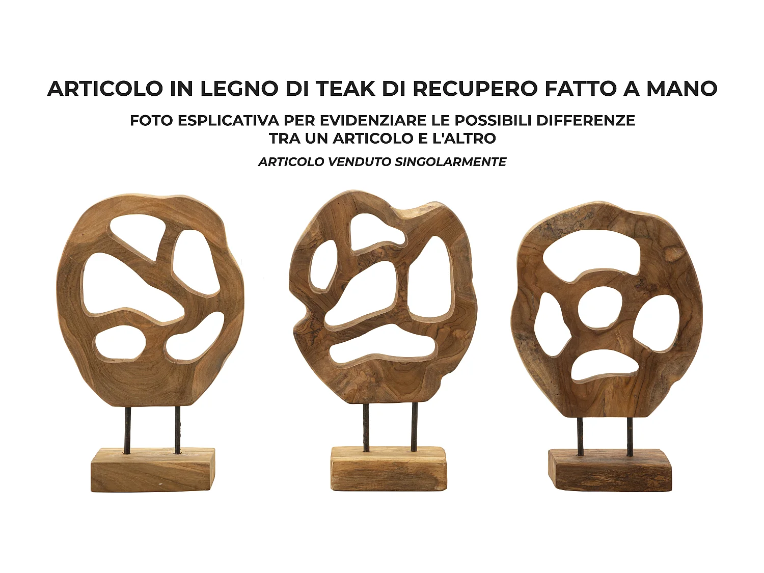 Objet Déco en Teck "Lubang" 38cm Naturel