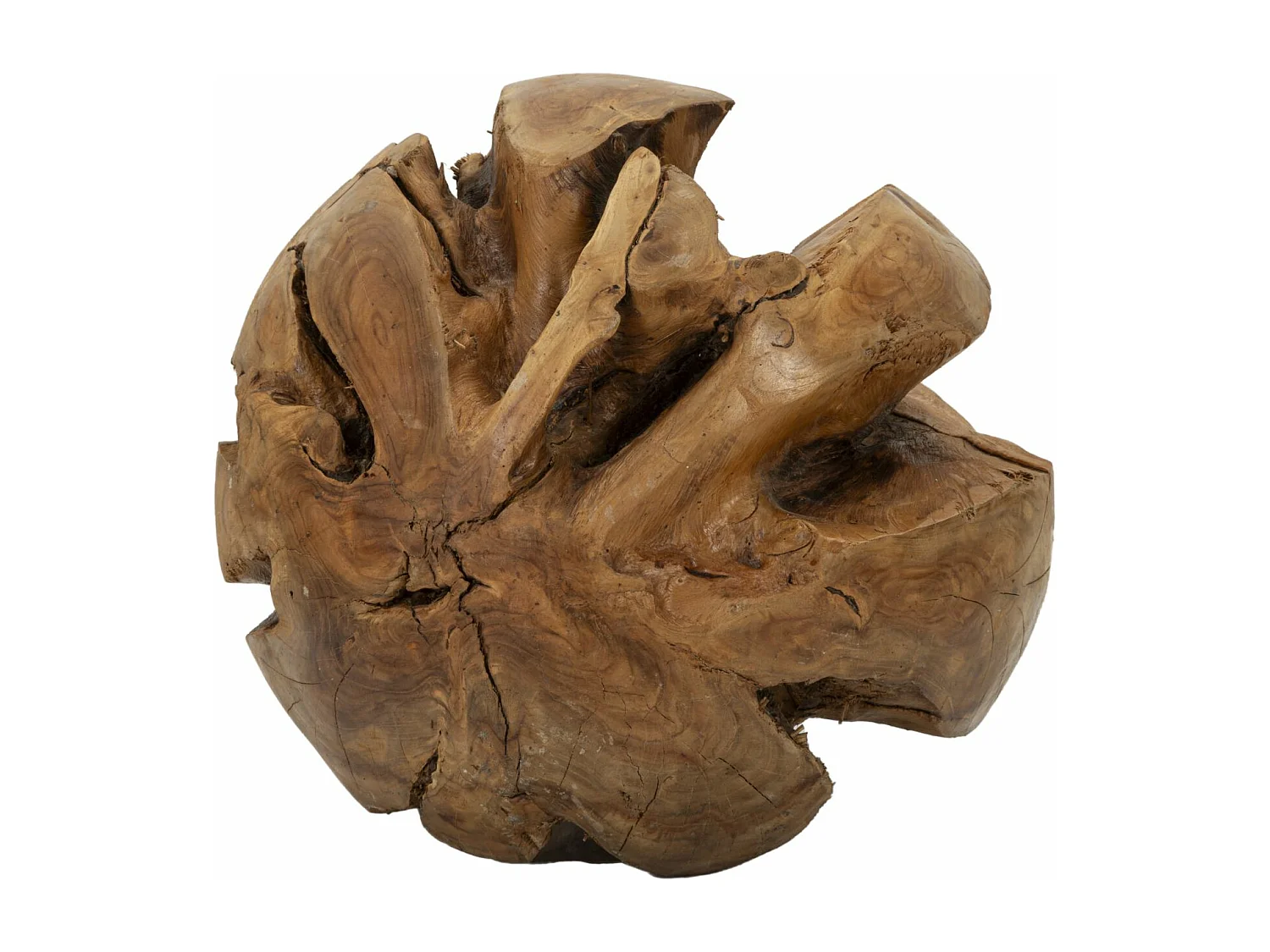 Objet Déco Rond en Teck "Balle" 50cm Naturel