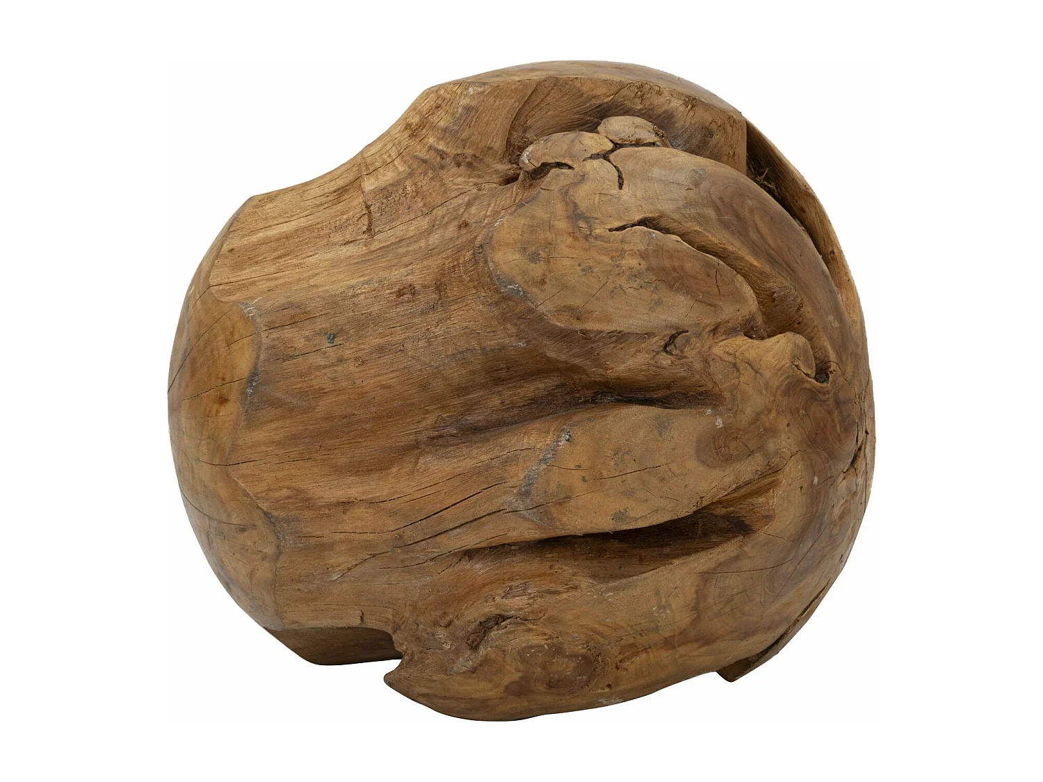 Objet Déco Rond en Teck "Balle" 50cm Naturel