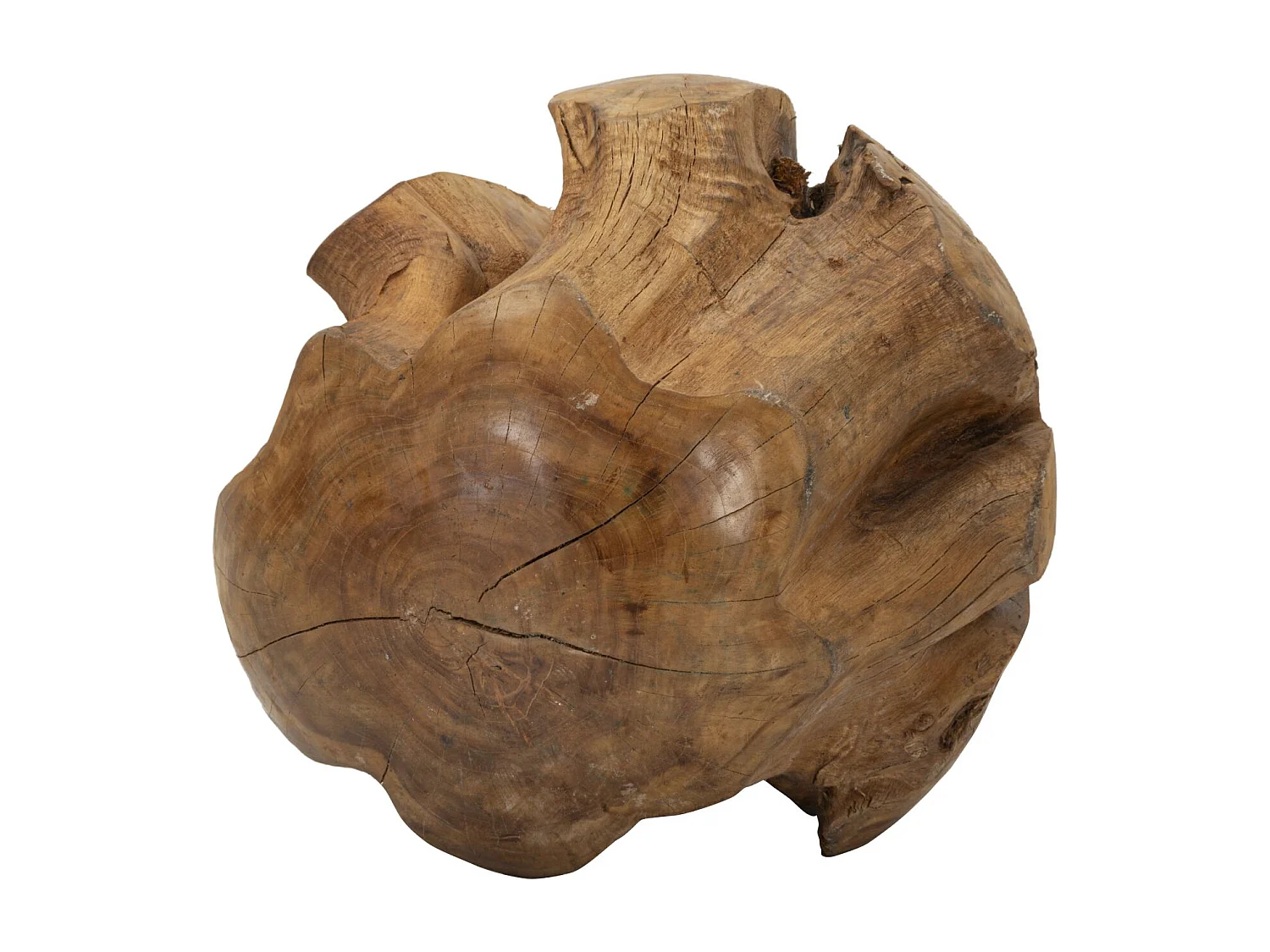 Objet Déco Rond en Teck "Balle" 50cm Naturel