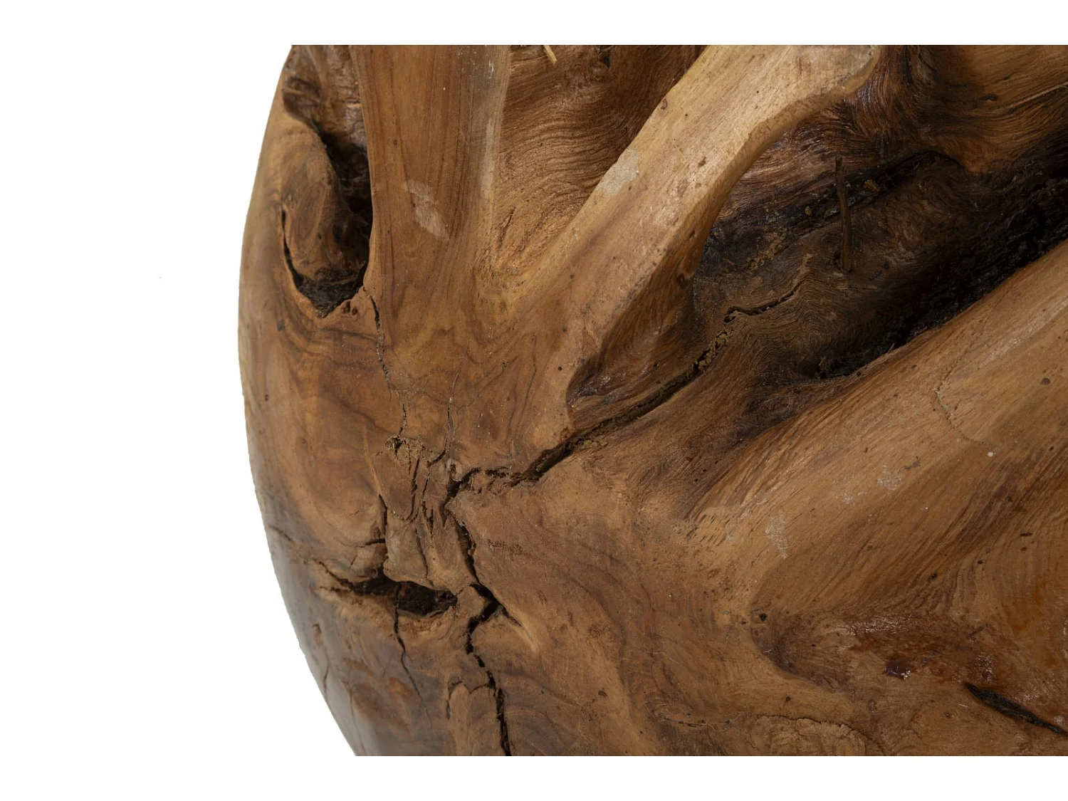 Objet Déco Rond en Teck "Balle" 50cm Naturel