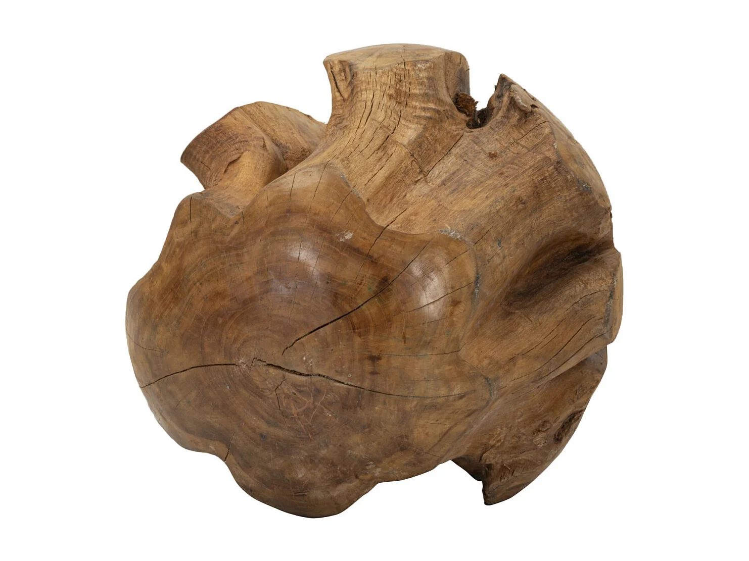 Objet Déco Rond en Teck "Balle" 50cm Naturel