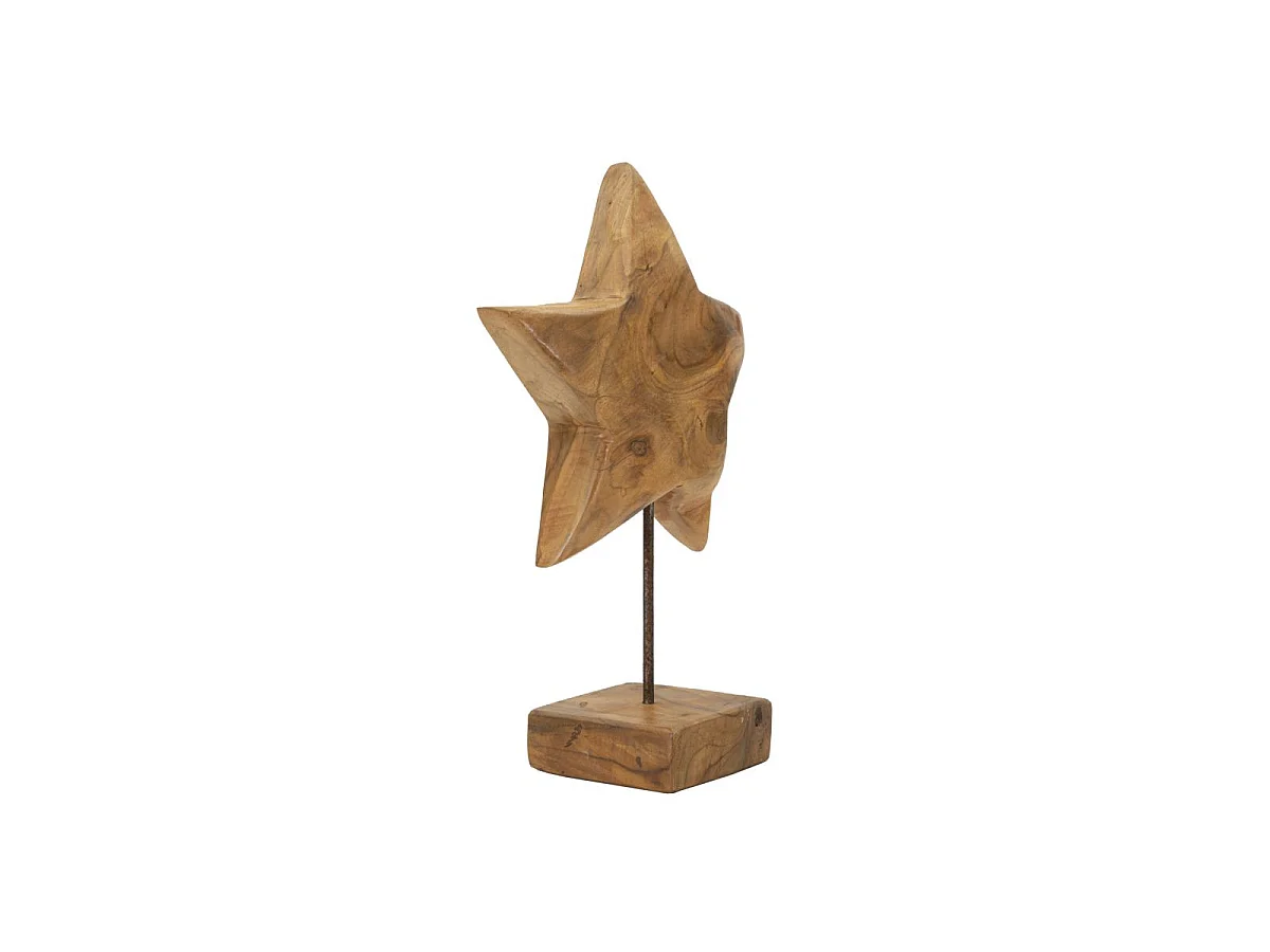 Objet Déco en Teck "Étoile" 42cm Naturel