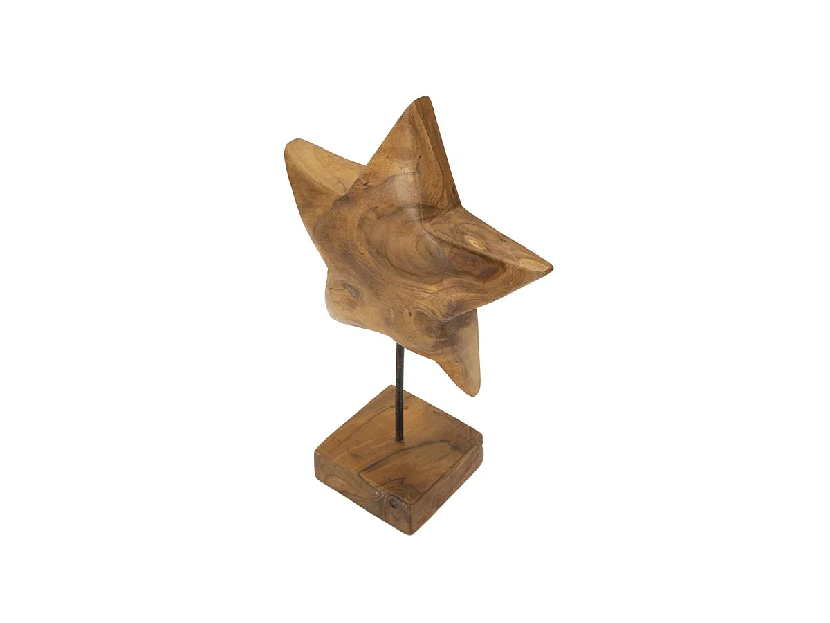 Objet Déco en Teck "Étoile" 42cm Naturel