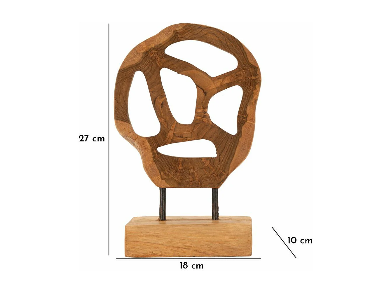 Scultura in legno marrone cm 18x10x27