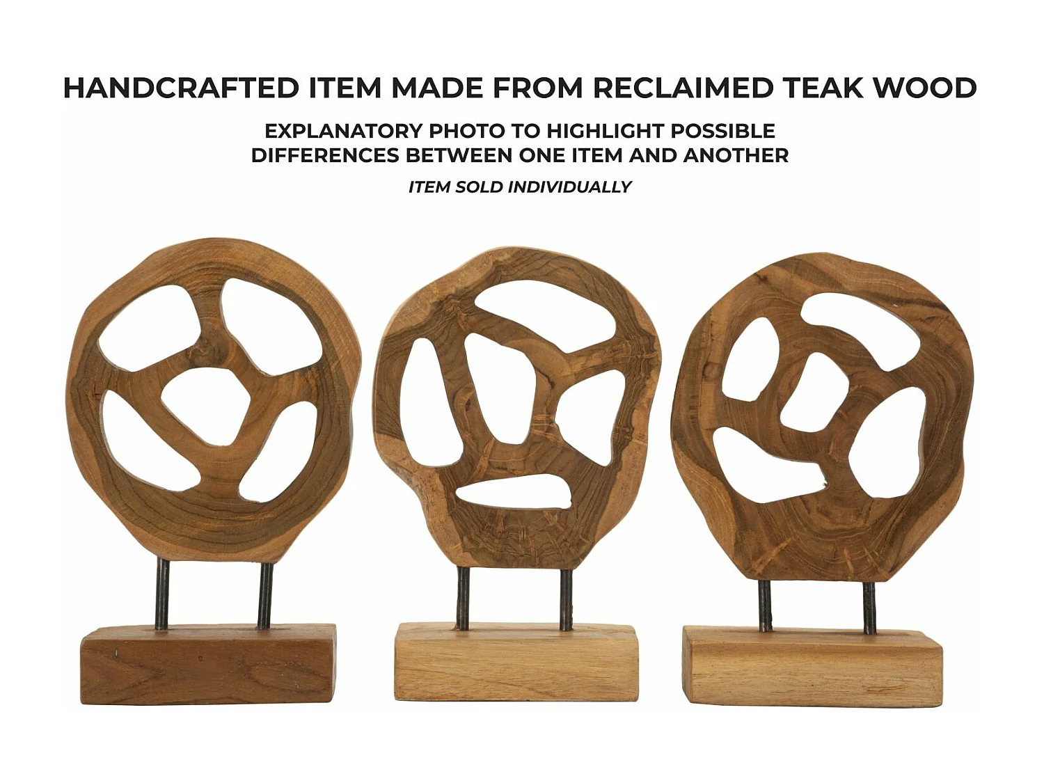 Objet Déco en Teck "Lubang" 27cm Naturel