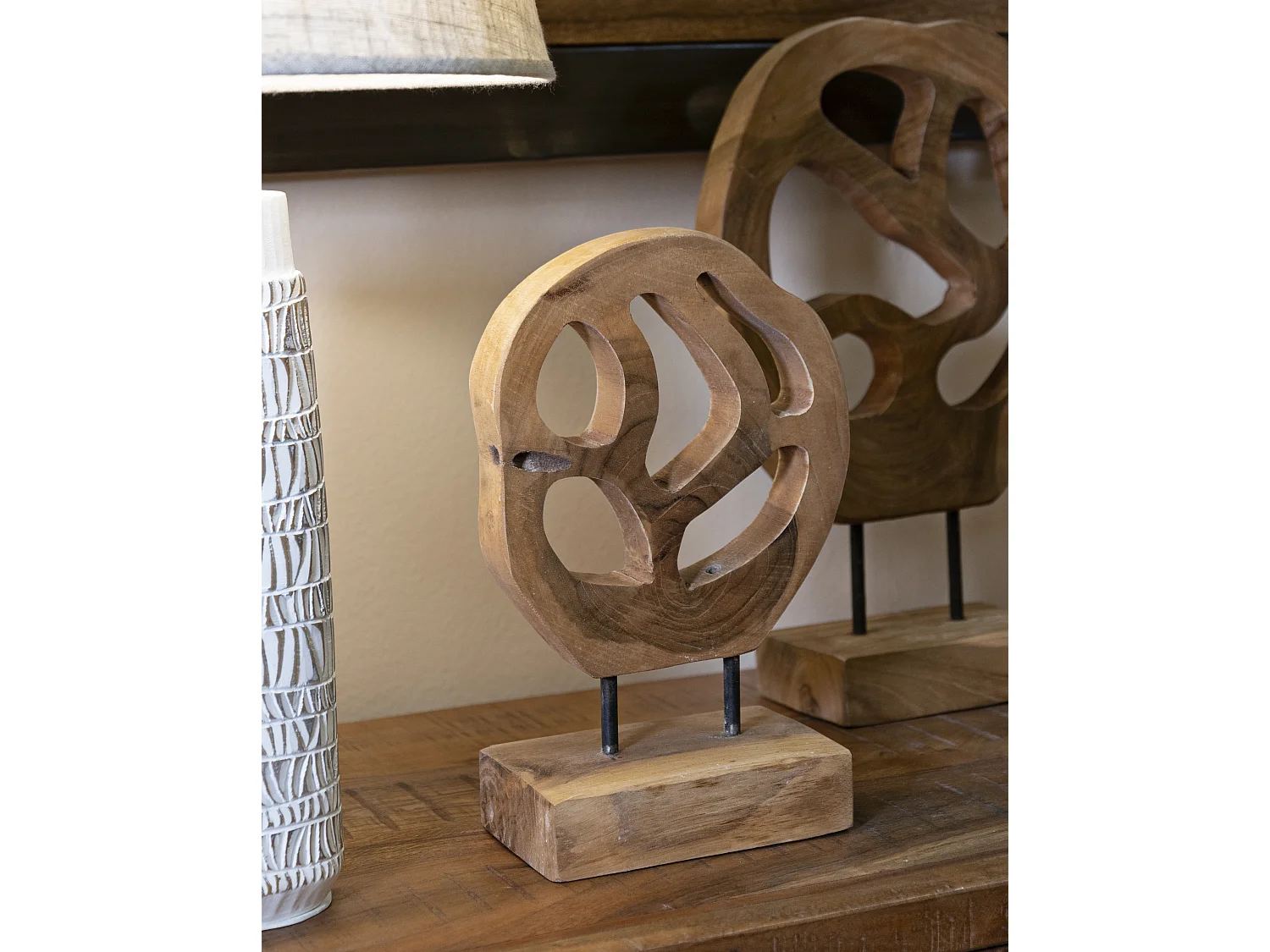 Objet Déco en Teck "Lubang" 27cm Naturel