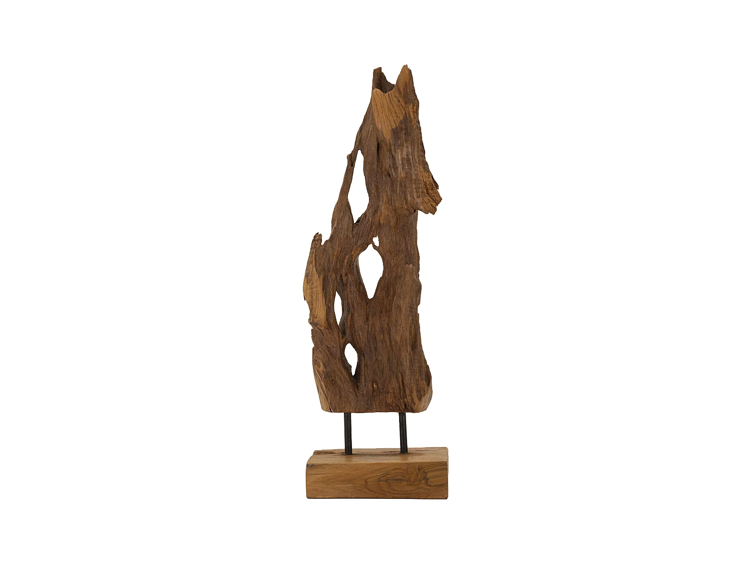 Sculpture en bois marron cm 18x13x55