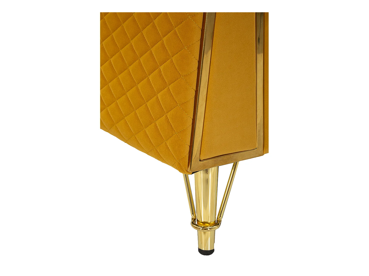 Poltrona in metallo e velluto senape con cuscino cm 104x83x76
