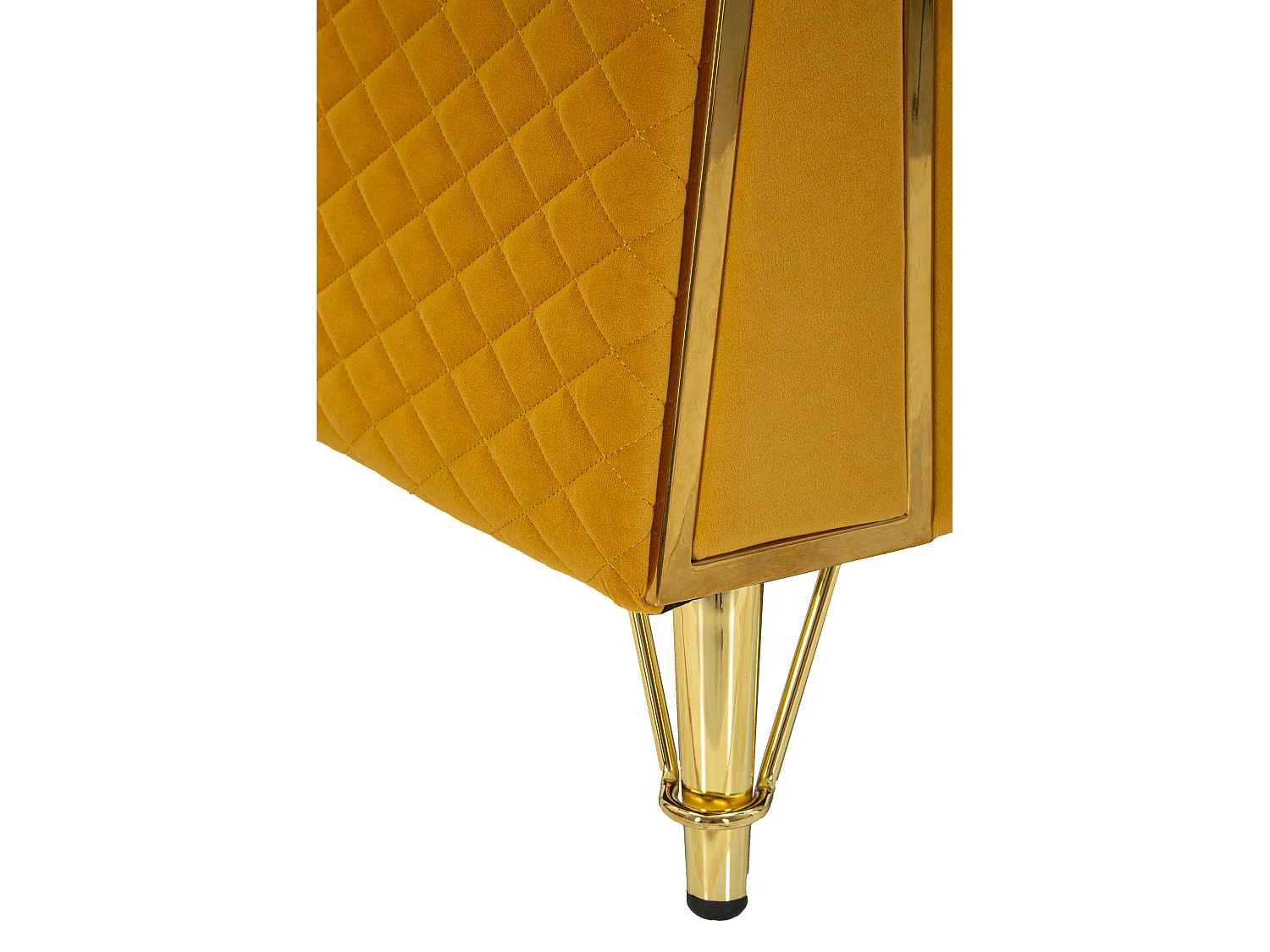 Poltrona in metallo e velluto senape con cuscino cm 104x83x76