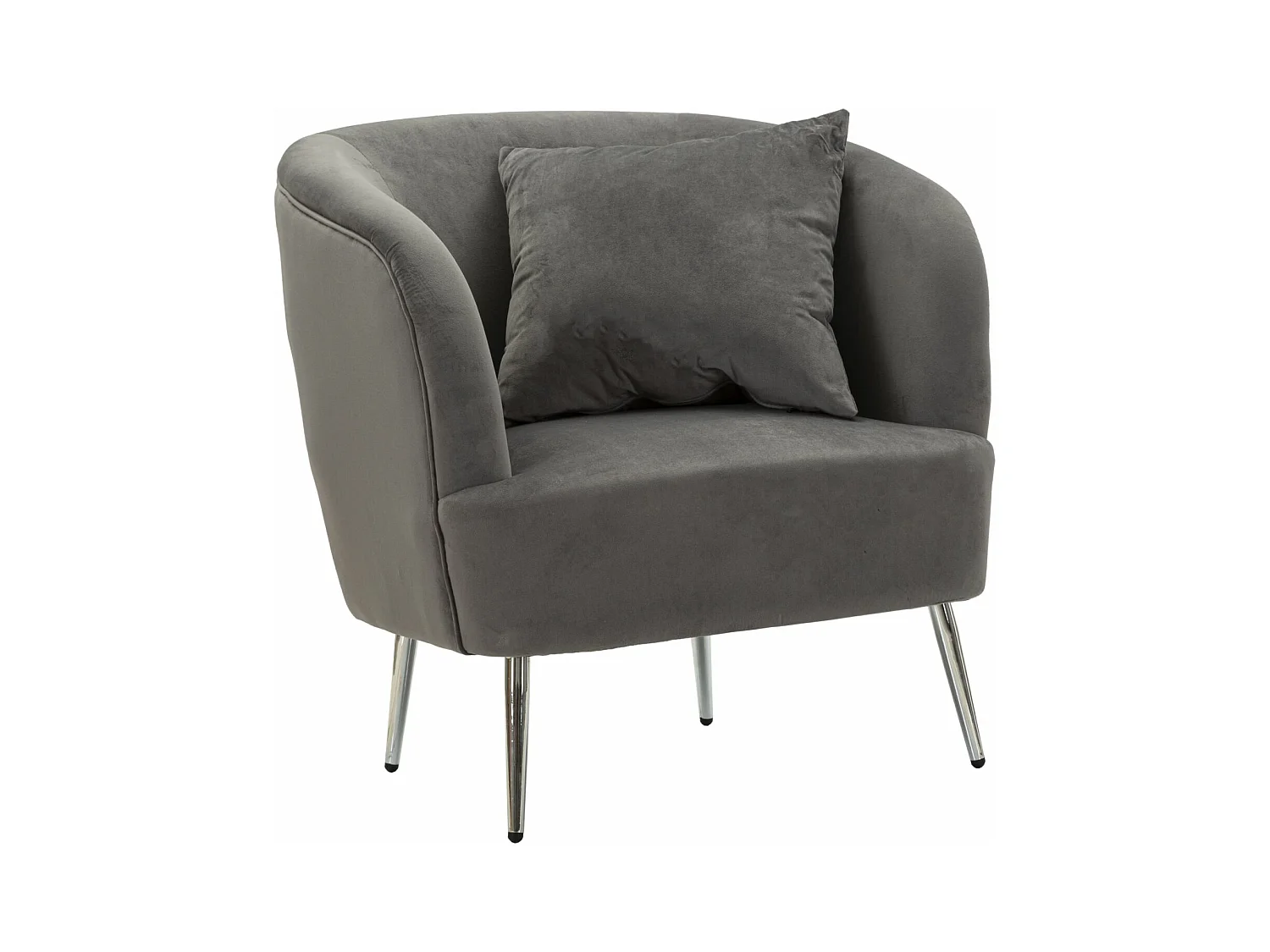 Fauteuil Imitation Fourrure "Soffy" 78cm Gris