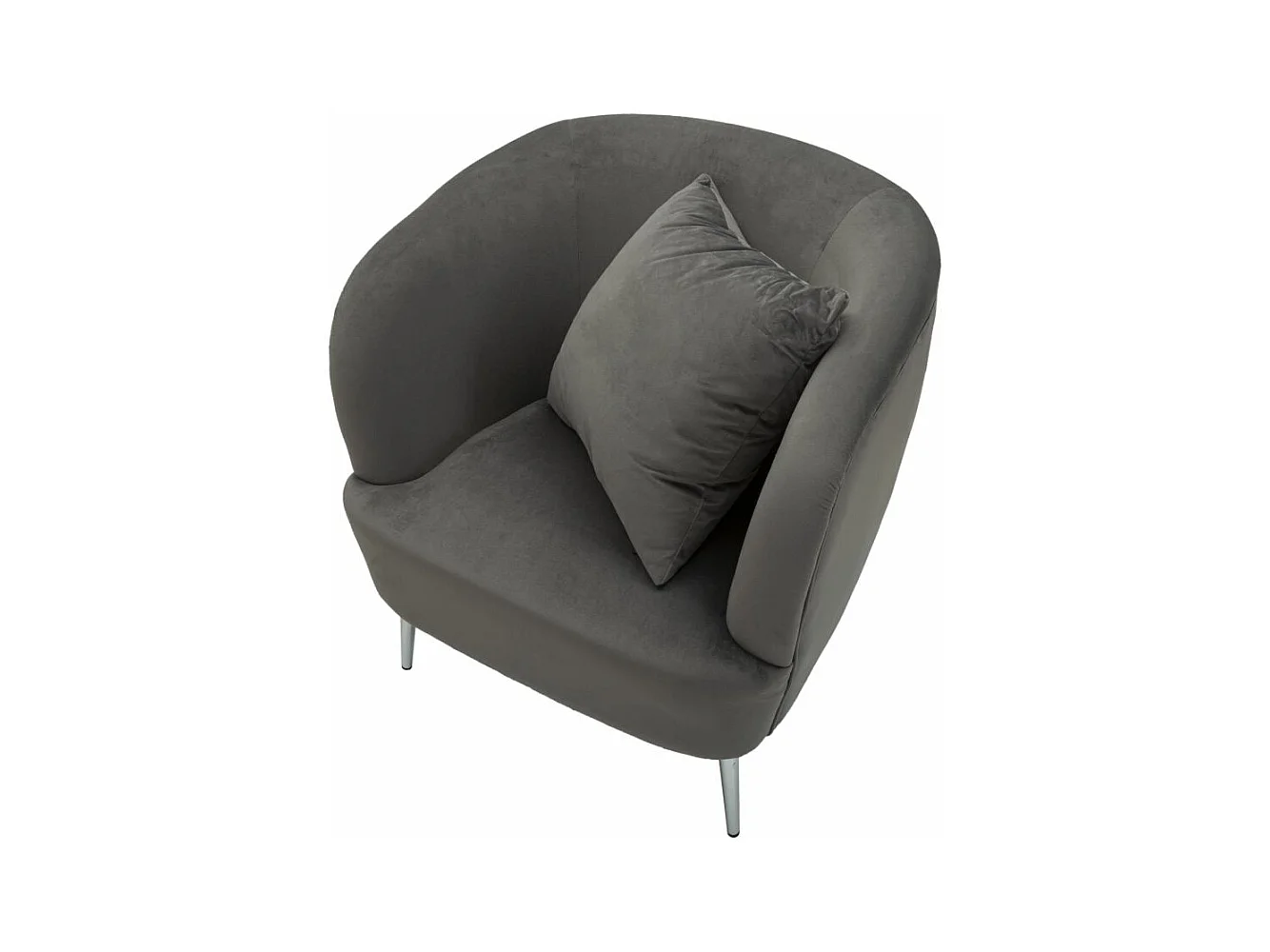 Fauteuil Imitation Fourrure "Soffy" 78cm Gris