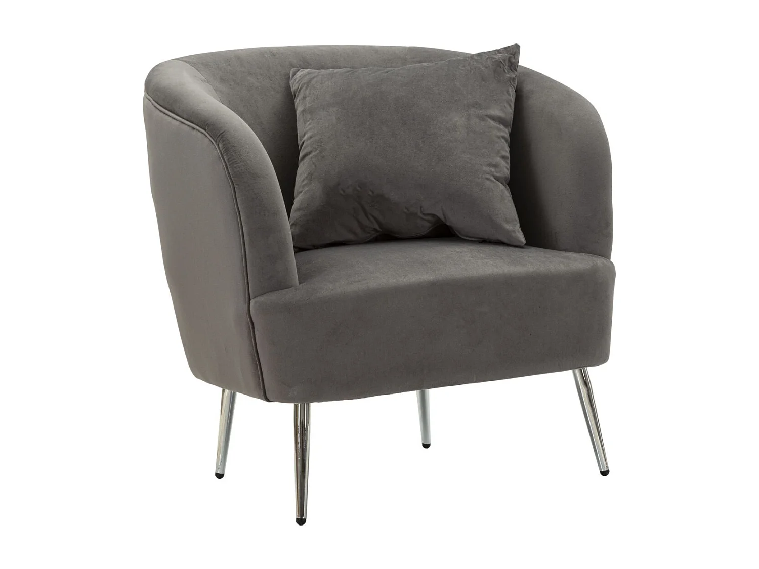 Fauteuil Imitation Fourrure "Soffy" 78cm Gris