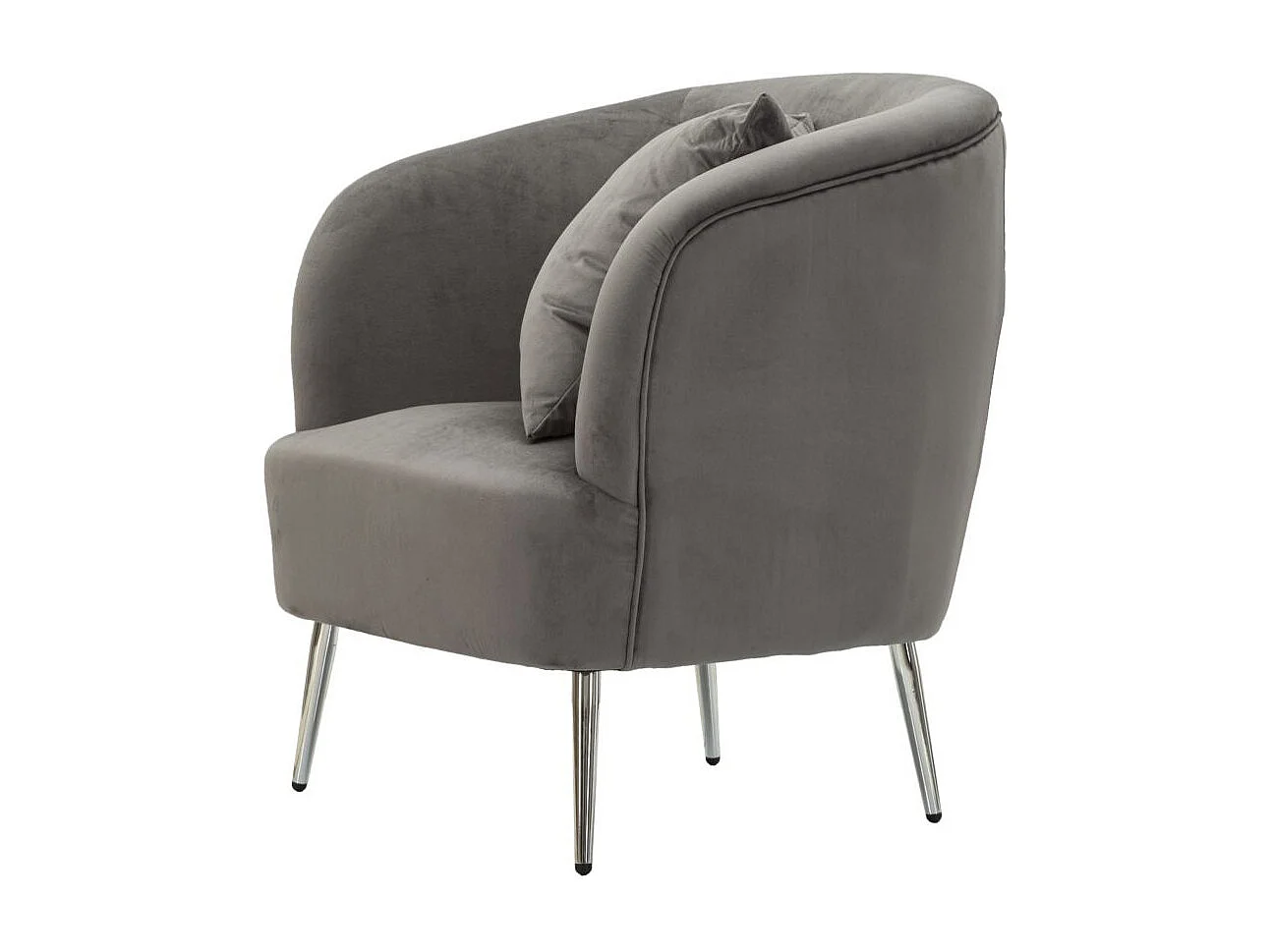 Fauteuil Imitation Fourrure "Soffy" 78cm Gris