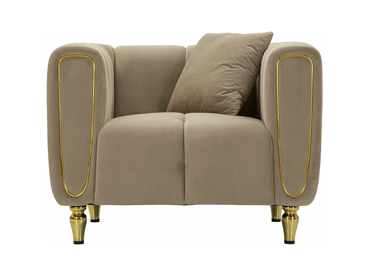 Fauteuil en Velours Matelassé "Alma" 97cm Gris