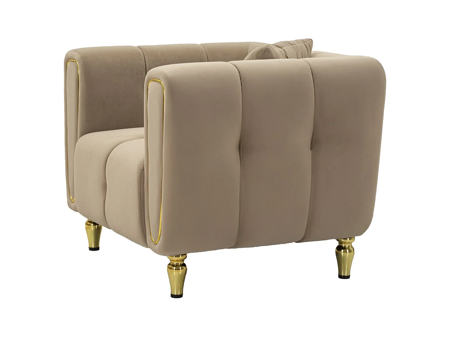 Fauteuil en Velours Matelassé "Alma" 97cm Gris