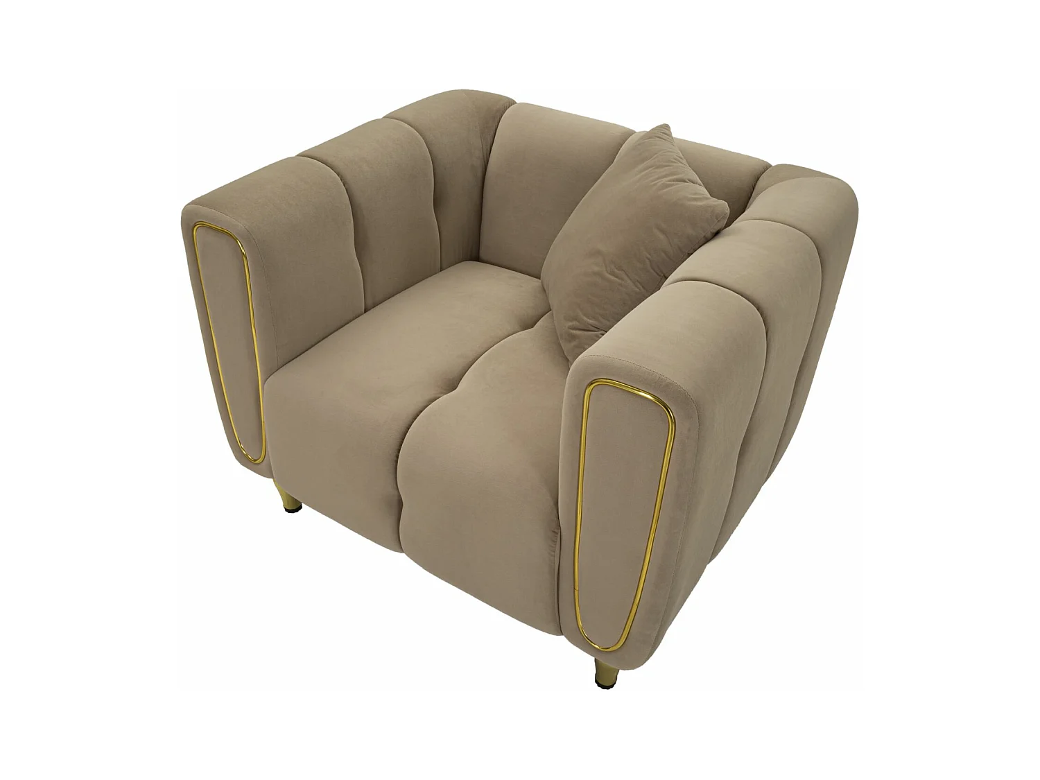 Fauteuil en Velours Matelassé "Alma" 97cm Gris