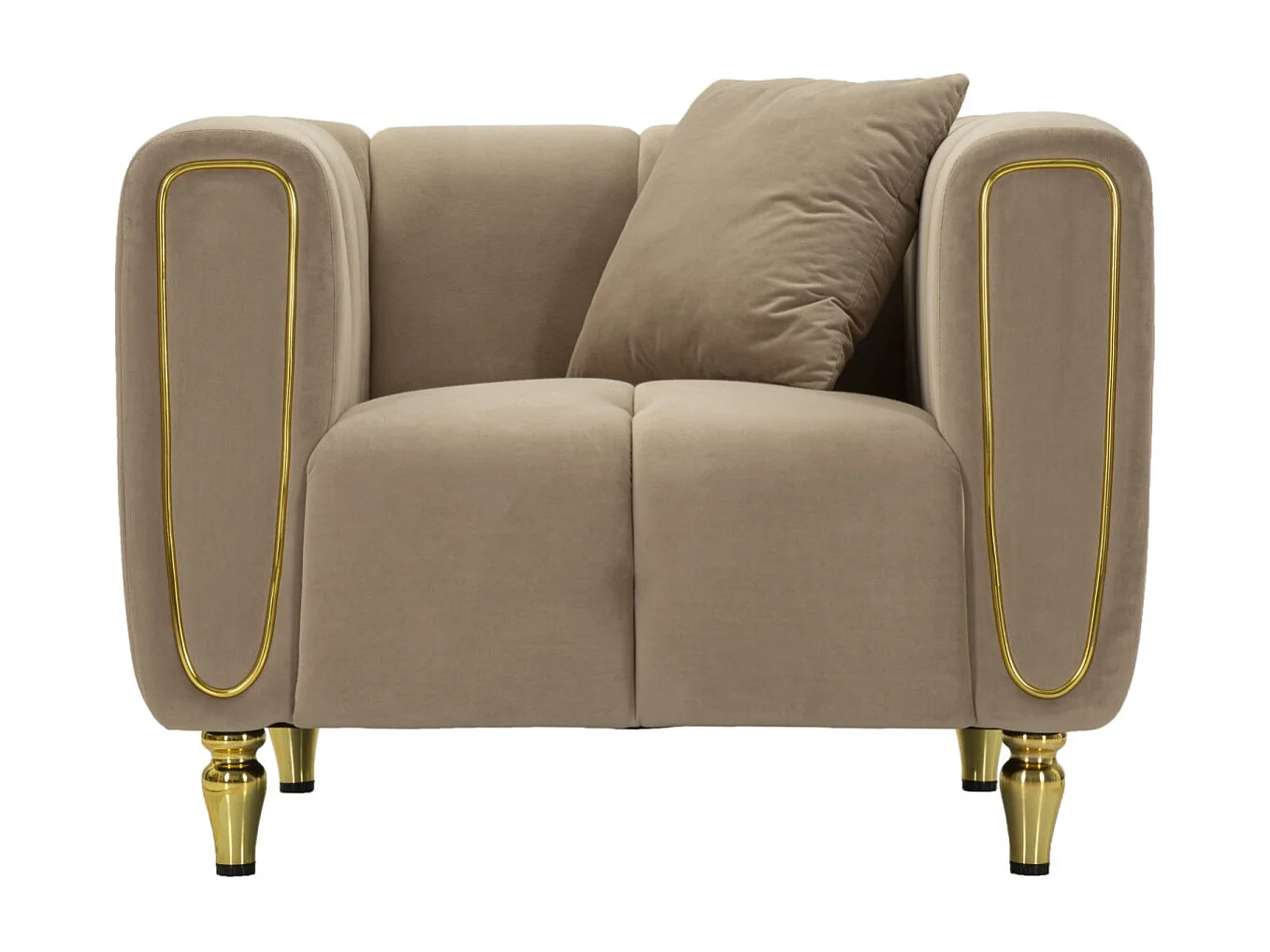 Fauteuil en Velours Matelassé "Alma" 97cm Gris