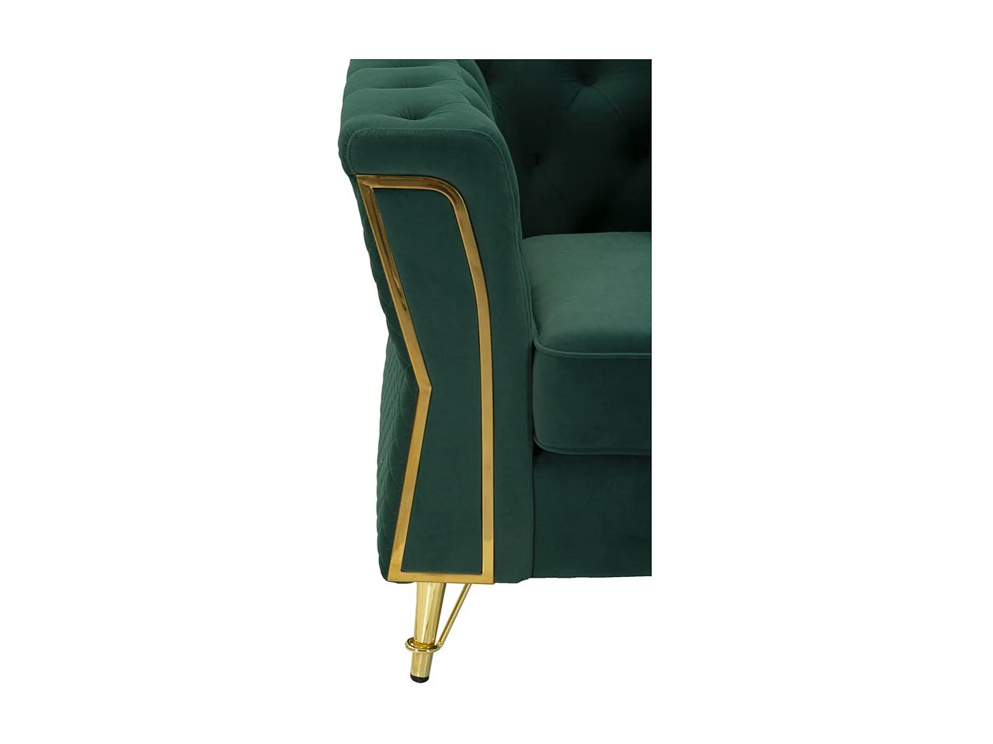 Fauteuil en Velours Capitonné "Emy" 104cm Vert