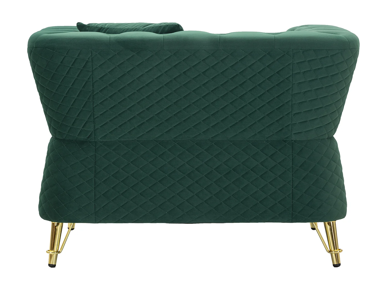 Fauteuil en Velours Capitonné "Emy" 104cm Vert