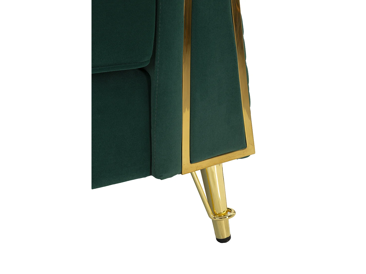 Groene fauteuil van metaal en fluweel met kussen, 104x83x77 cm
