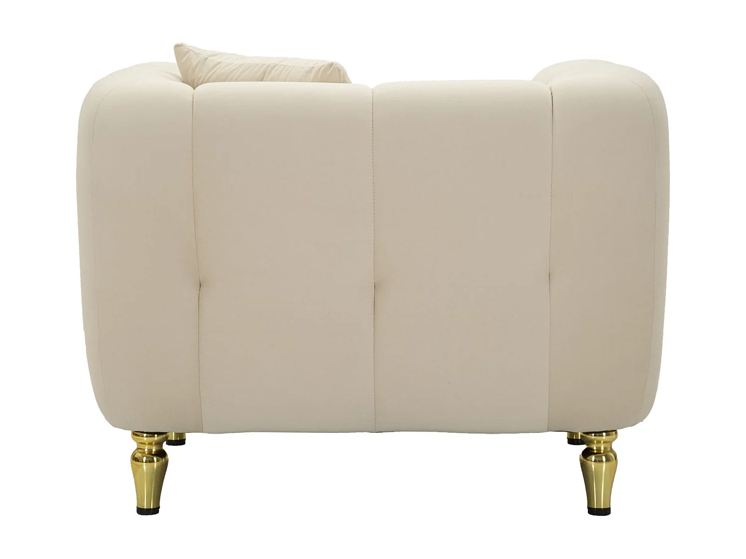 Fauteuil en Velours Matelassé "Alma" 97cm Crème