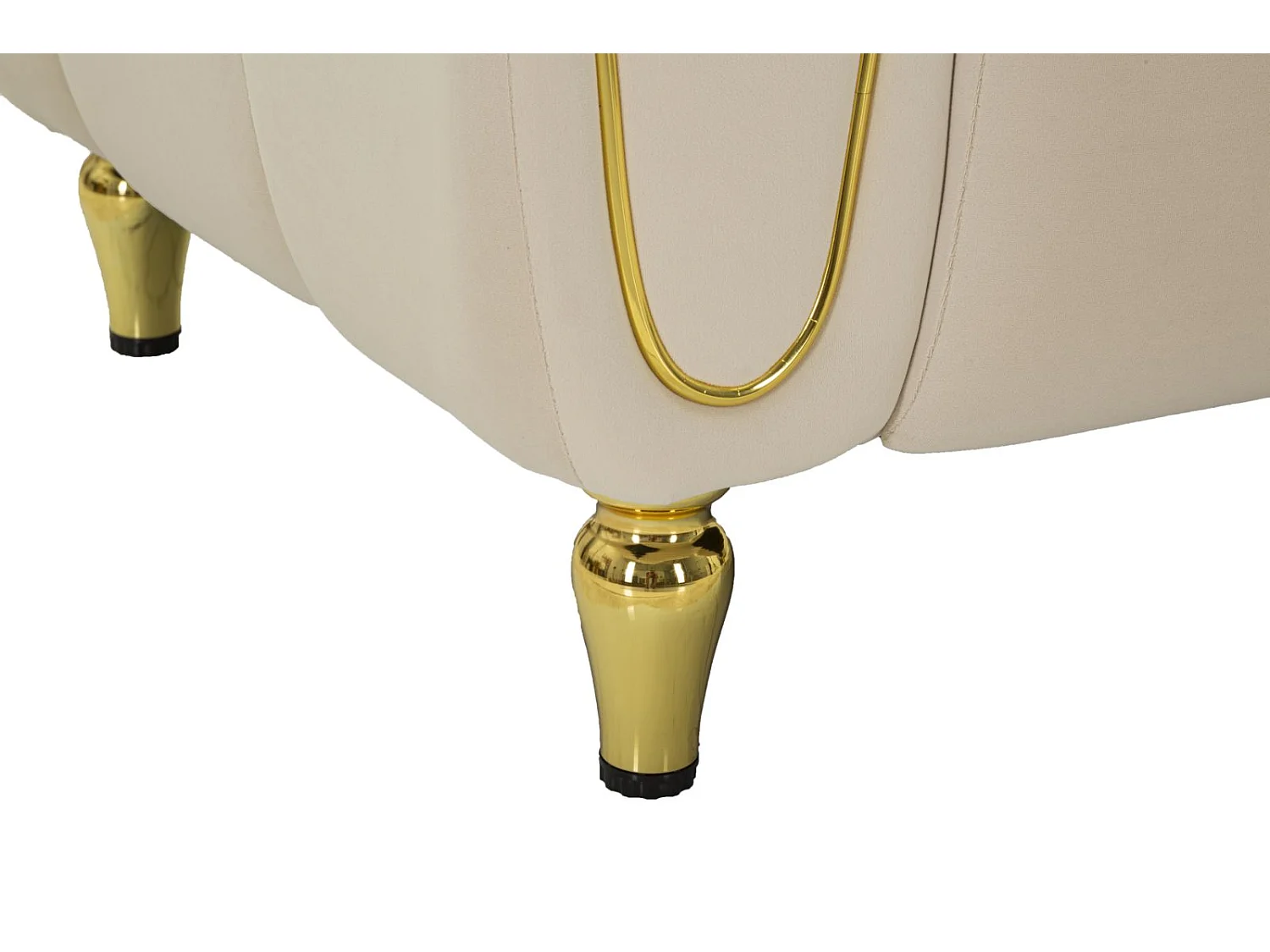 Fauteuil en Velours Matelassé "Alma" 97cm Crème