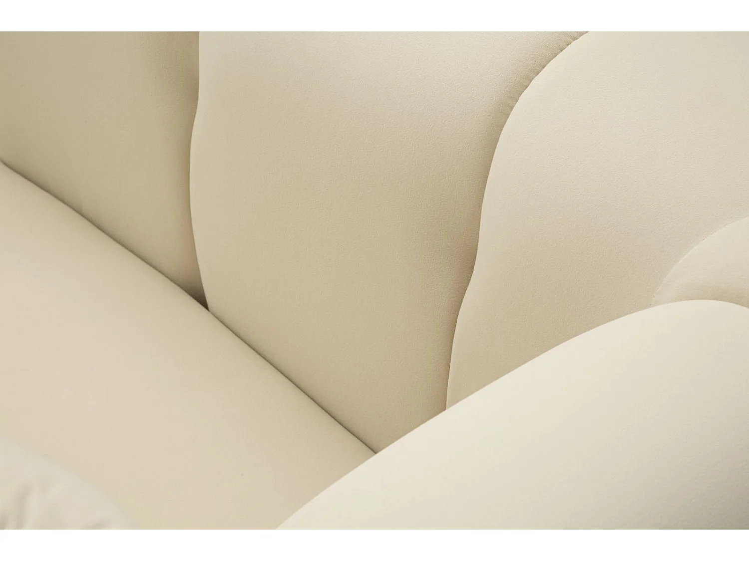 Fauteuil en Velours Matelassé "Alma" 97cm Crème