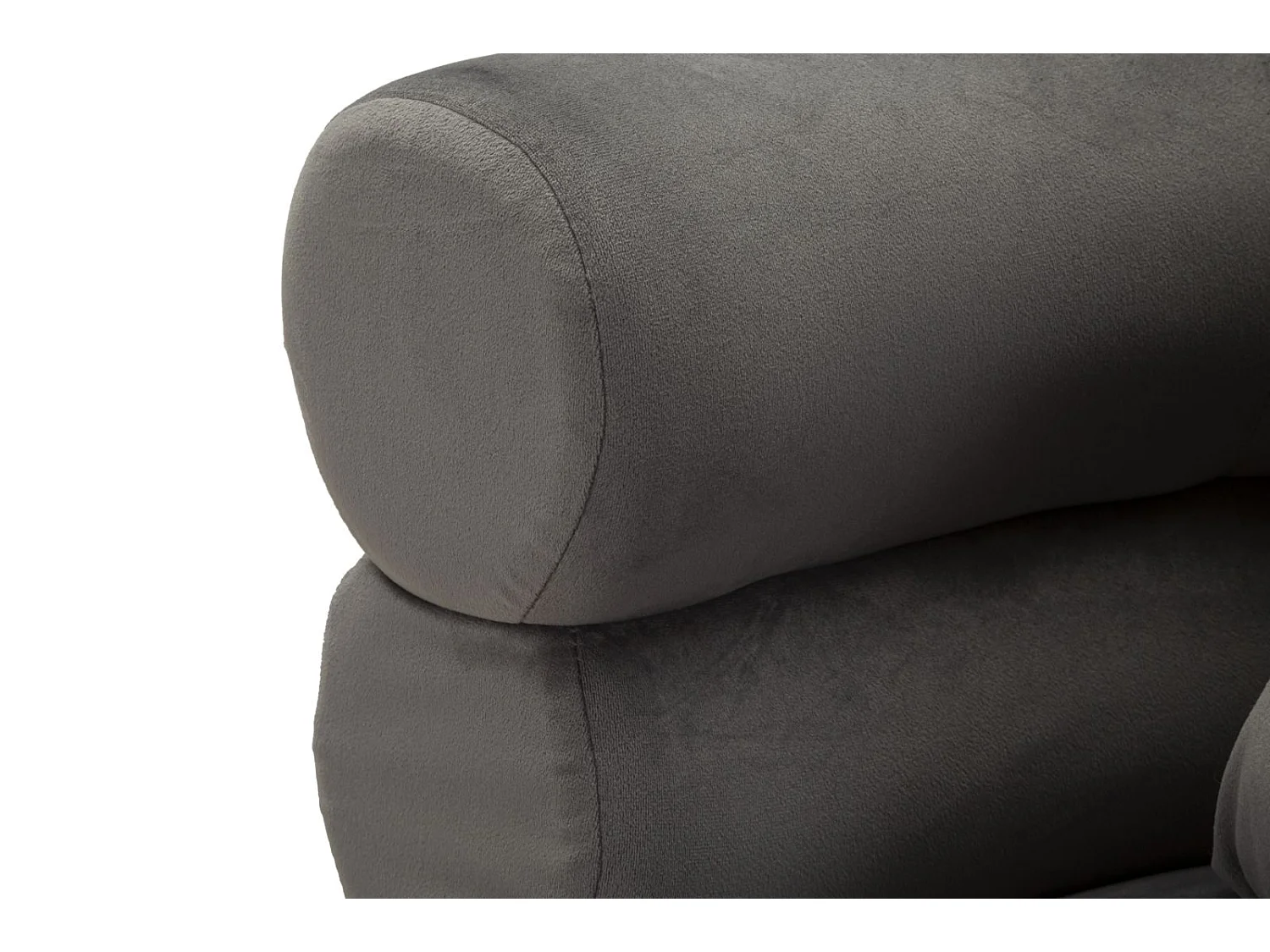 Poltrona in metallo argentato e velluto grigio con cuscino cm 78x68x85