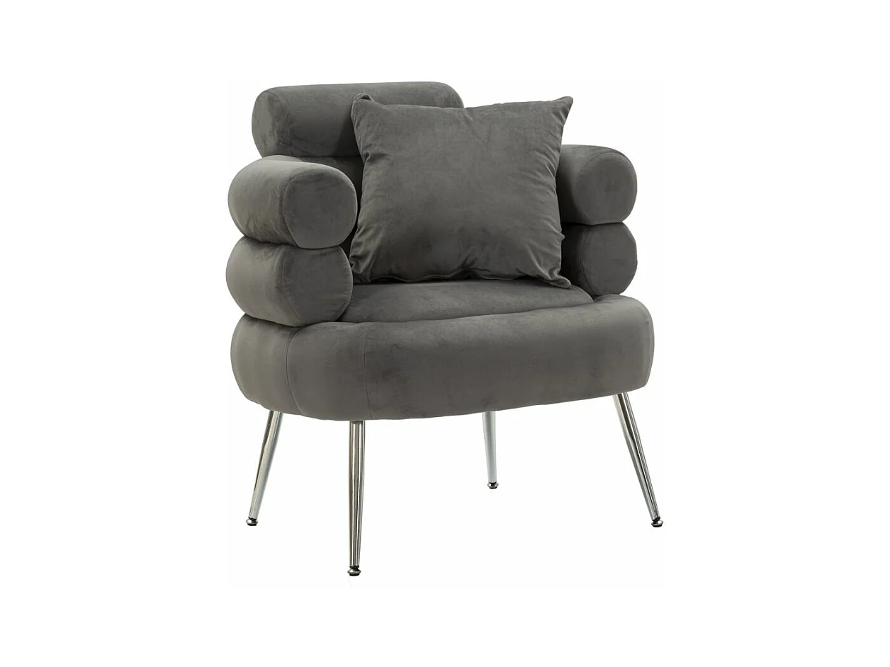 Fauteuil Imitation Fourrure "Soffy+" 85cm Gris