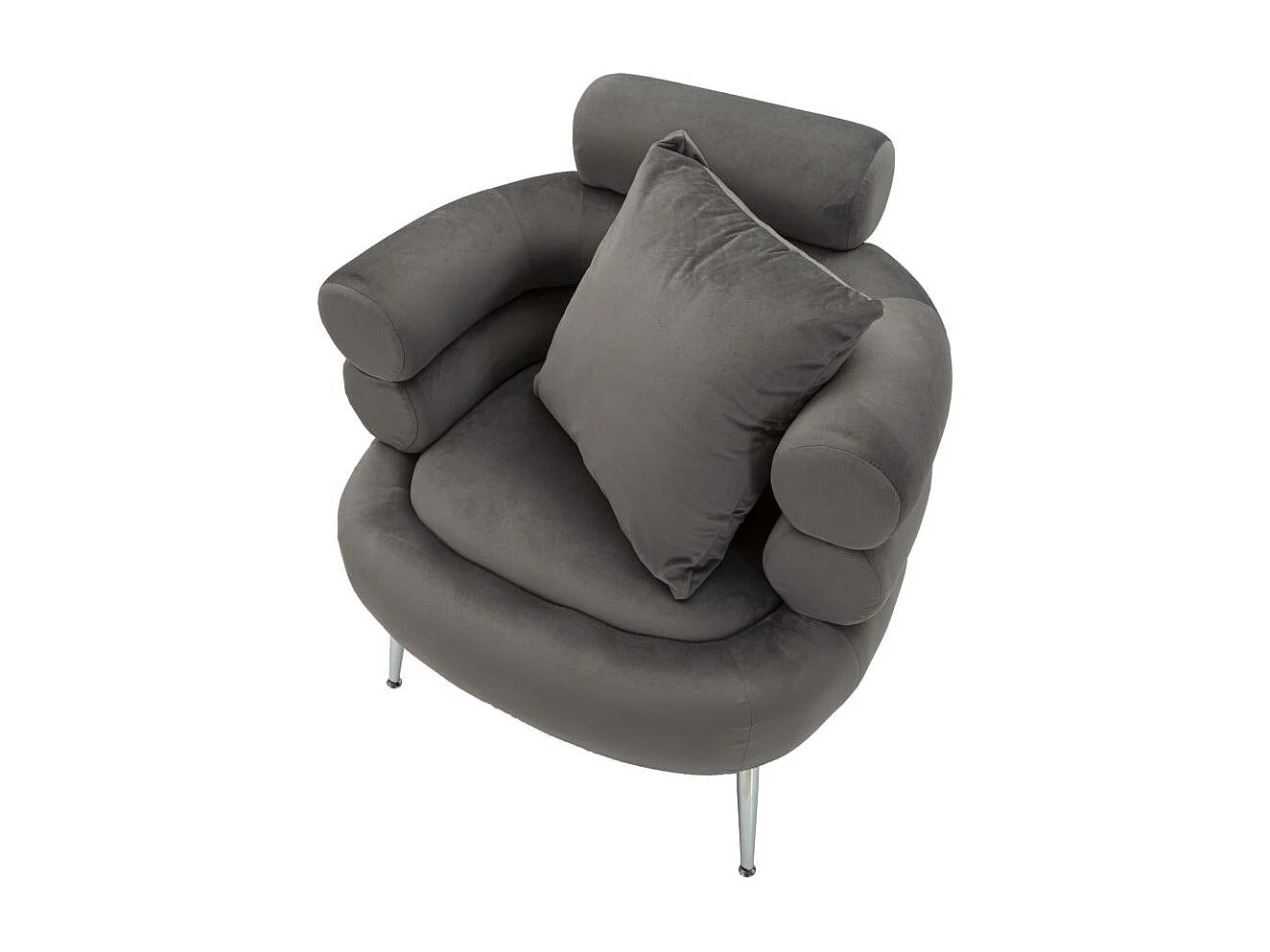 Fauteuil Imitation Fourrure "Soffy+" 85cm Gris