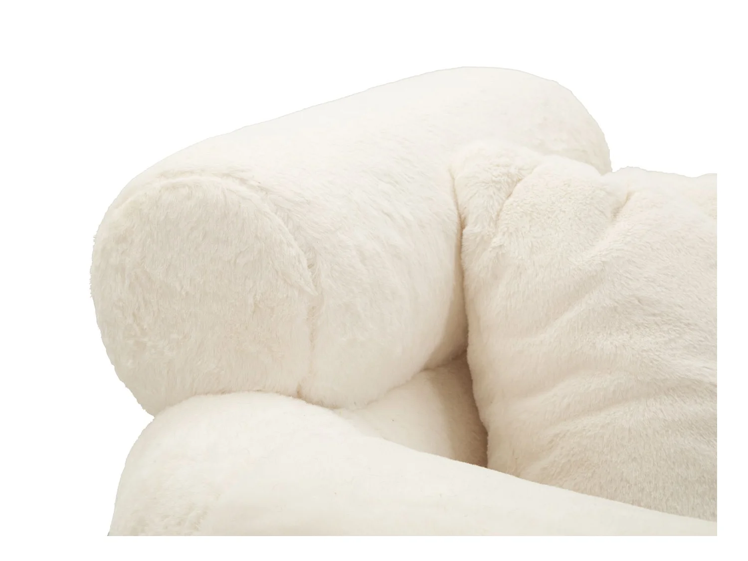 Fauteuil Imitation Fourrure "Soffy+" 85cm Blanc & Or