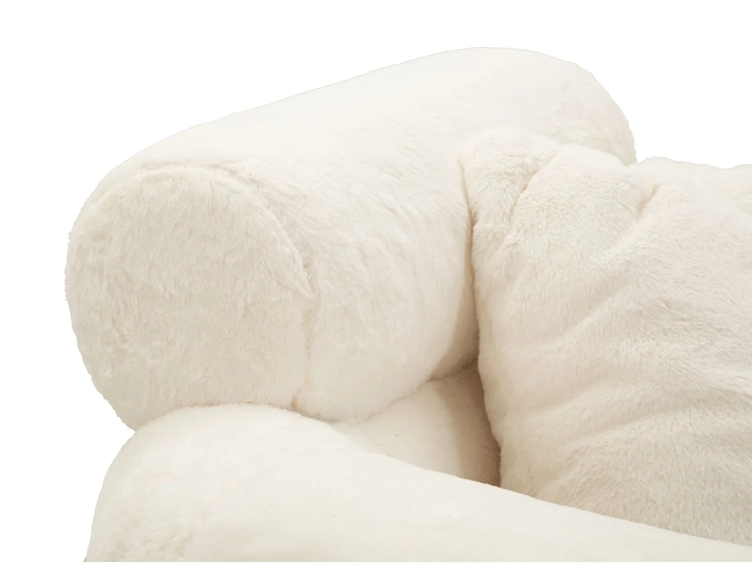 Fauteuil Imitation Fourrure "Soffy+" 85cm Blanc & Or