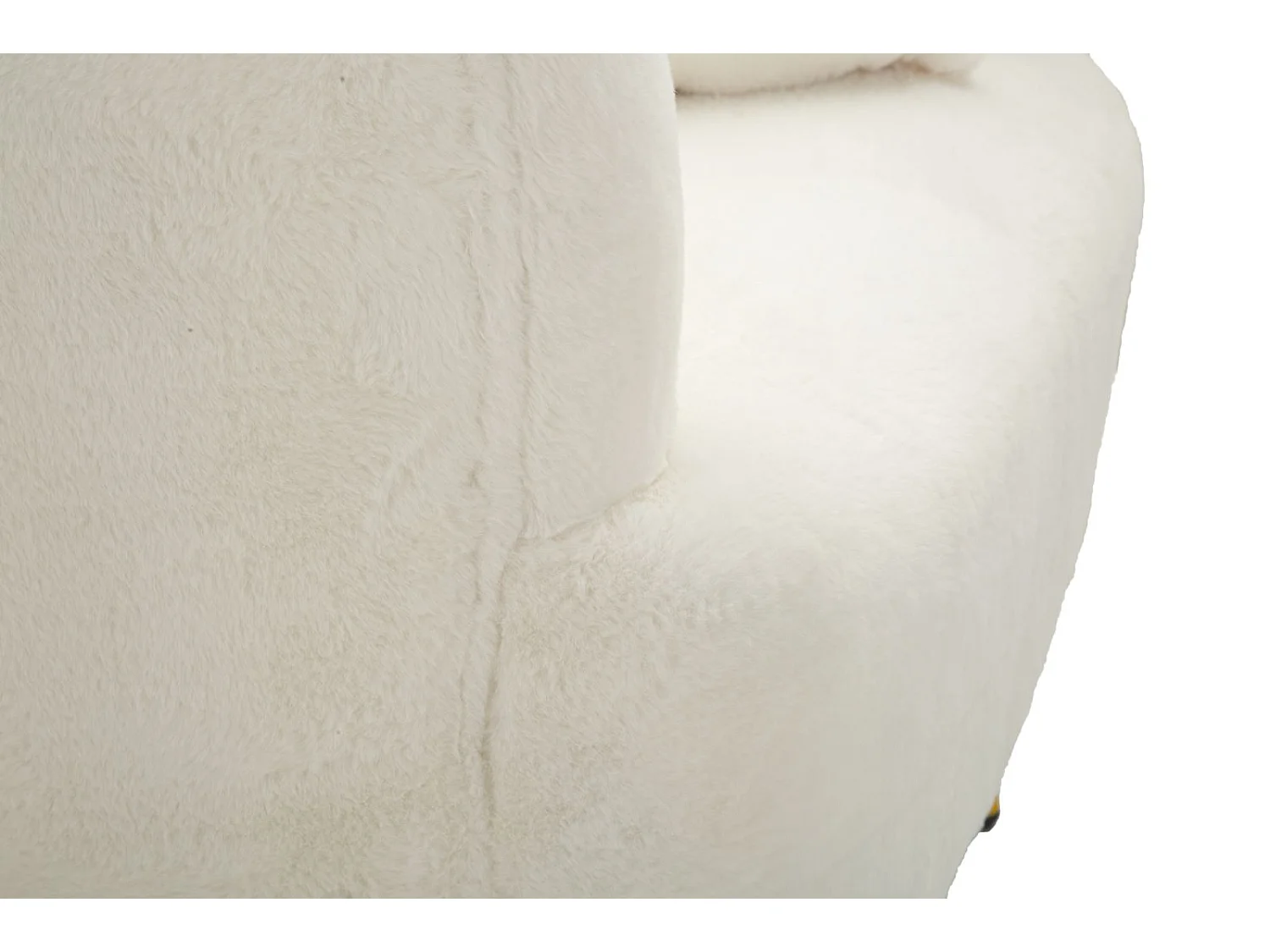 Fauteuil Imitation Fourrure "Soffy" 78cm Blanc & Or