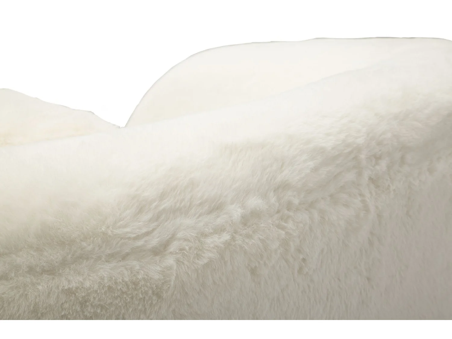 Fauteuil Imitation Fourrure "Soffy" 78cm Blanc & Or