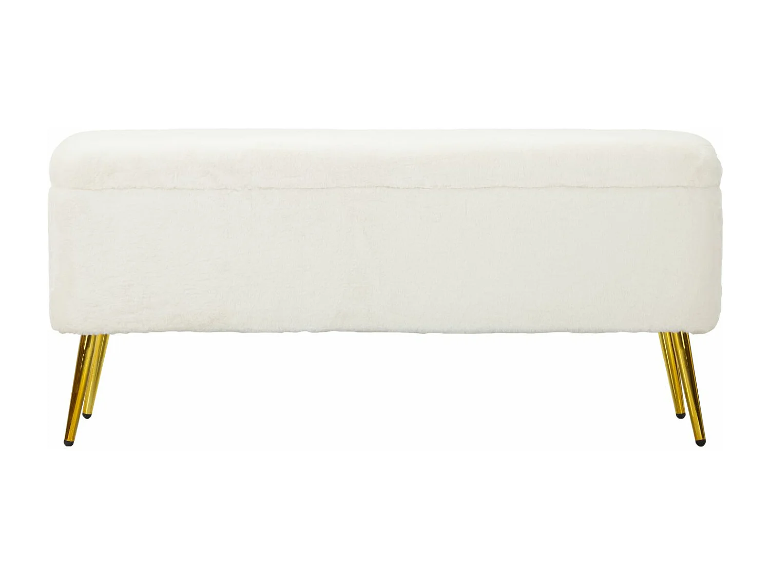 Banc Avec Rangement Imitation Fourrure "Soffy" 112cm Blanc