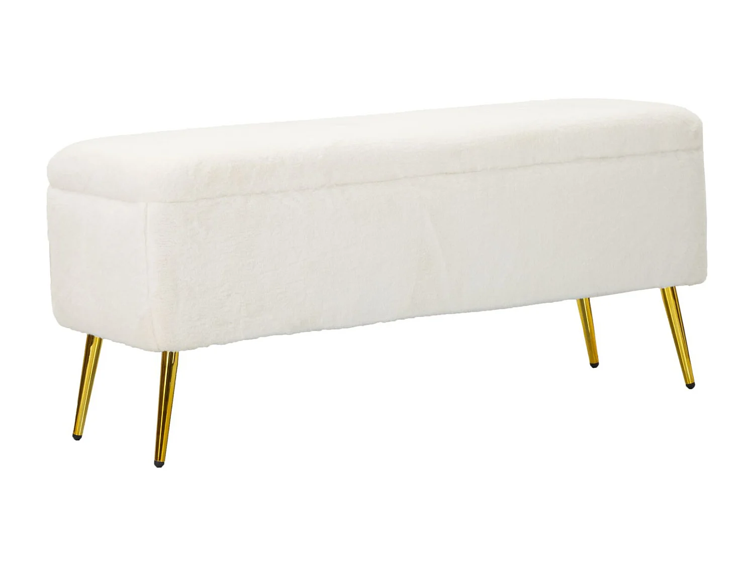 Banc Avec Rangement Imitation Fourrure "Soffy" 112cm Blanc