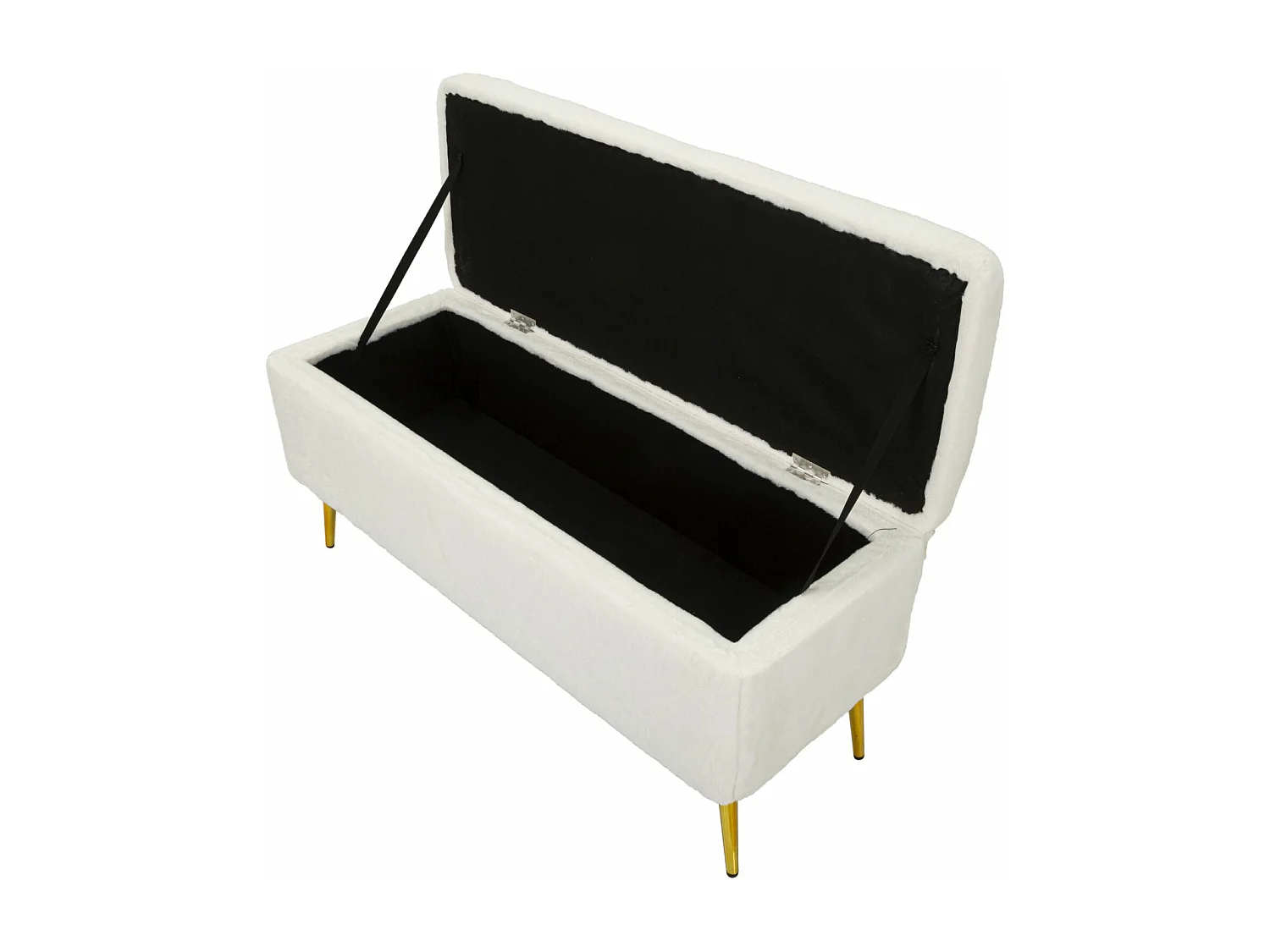 Banc Avec Rangement Imitation Fourrure "Soffy" 112cm Blanc
