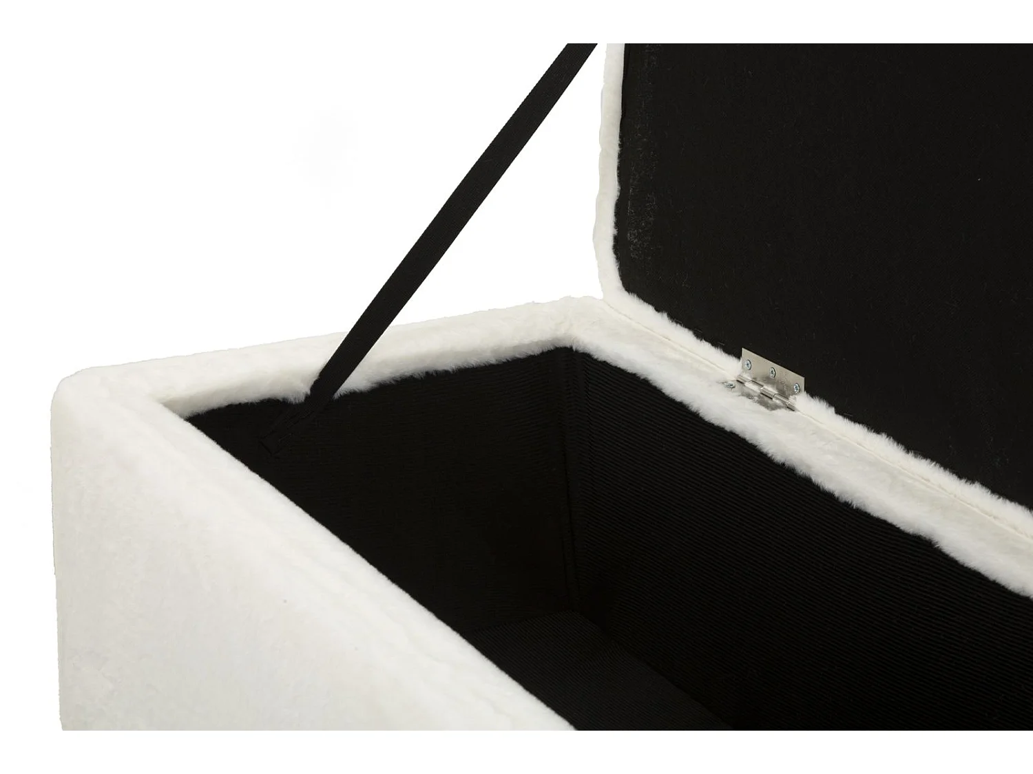 Banc Avec Rangement Imitation Fourrure "Soffy" 112cm Blanc