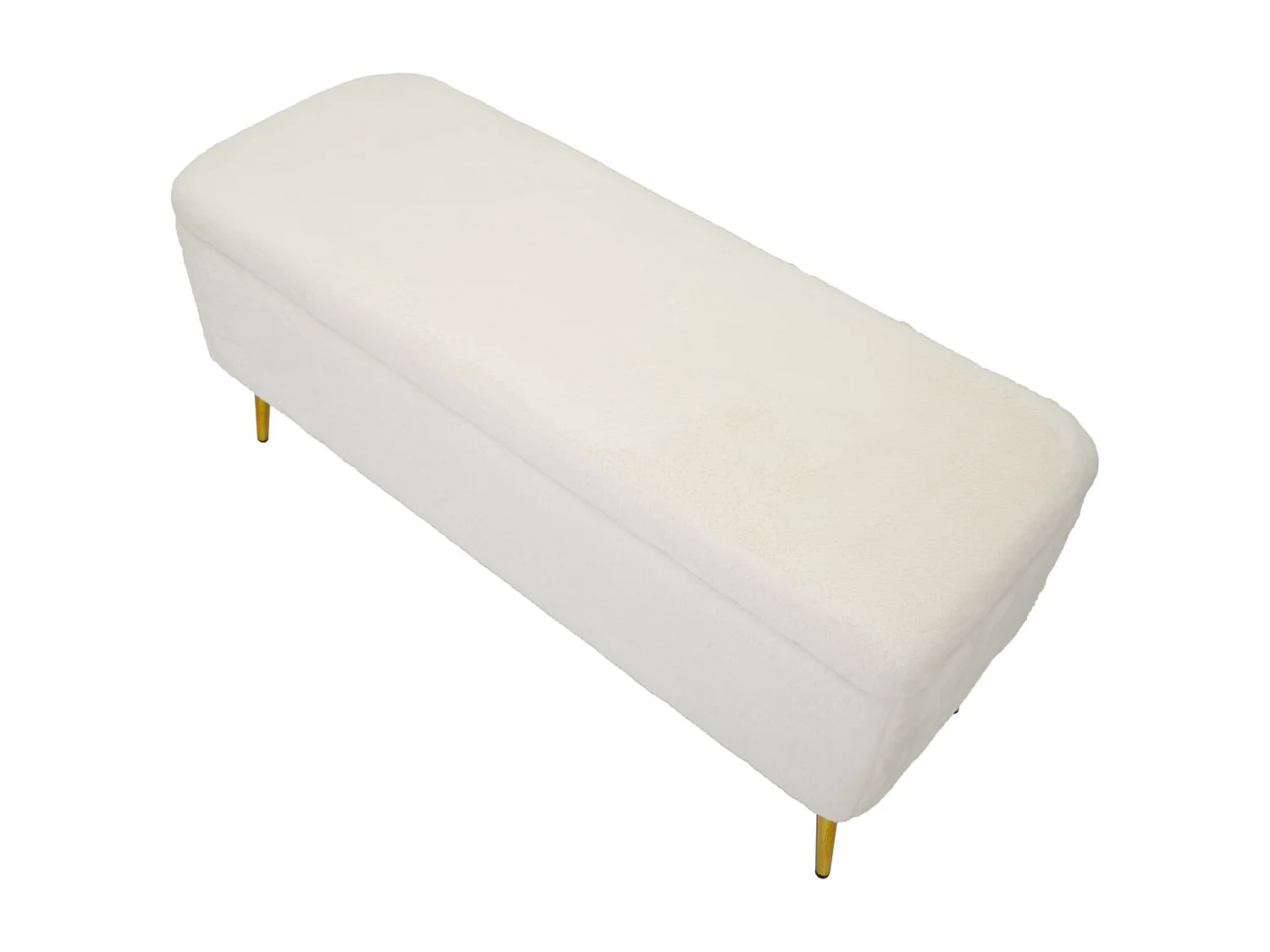 Banc Avec Rangement Imitation Fourrure "Soffy" 112cm Blanc