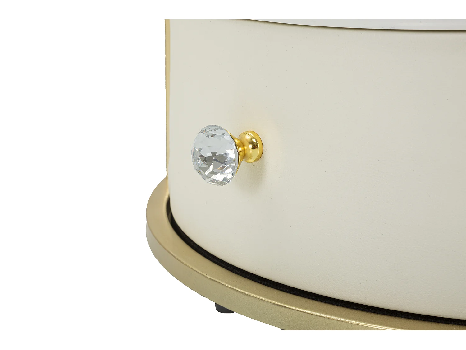 Table de Chevet Effet Marbre "Sharon" 48cm Blanc & Or