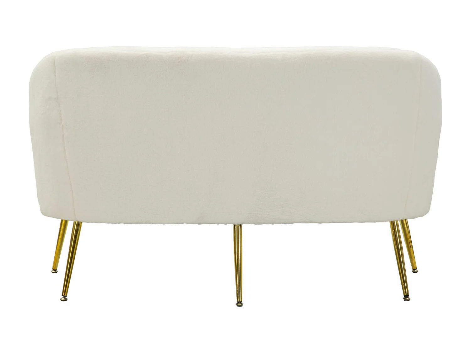 Divano 2 posti in metallo e tessuto bianco con cuscini cm 137x69x79.