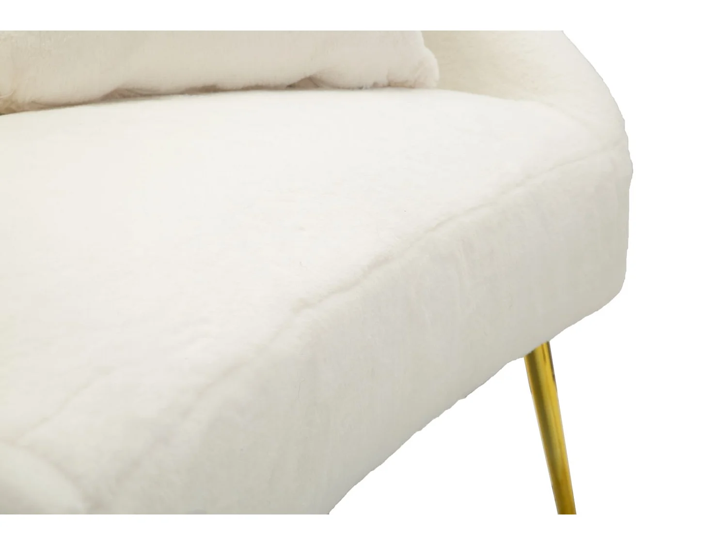 Canapé 2 Places Imitation Fourrure "Soffy" 137cm Blanc & Or