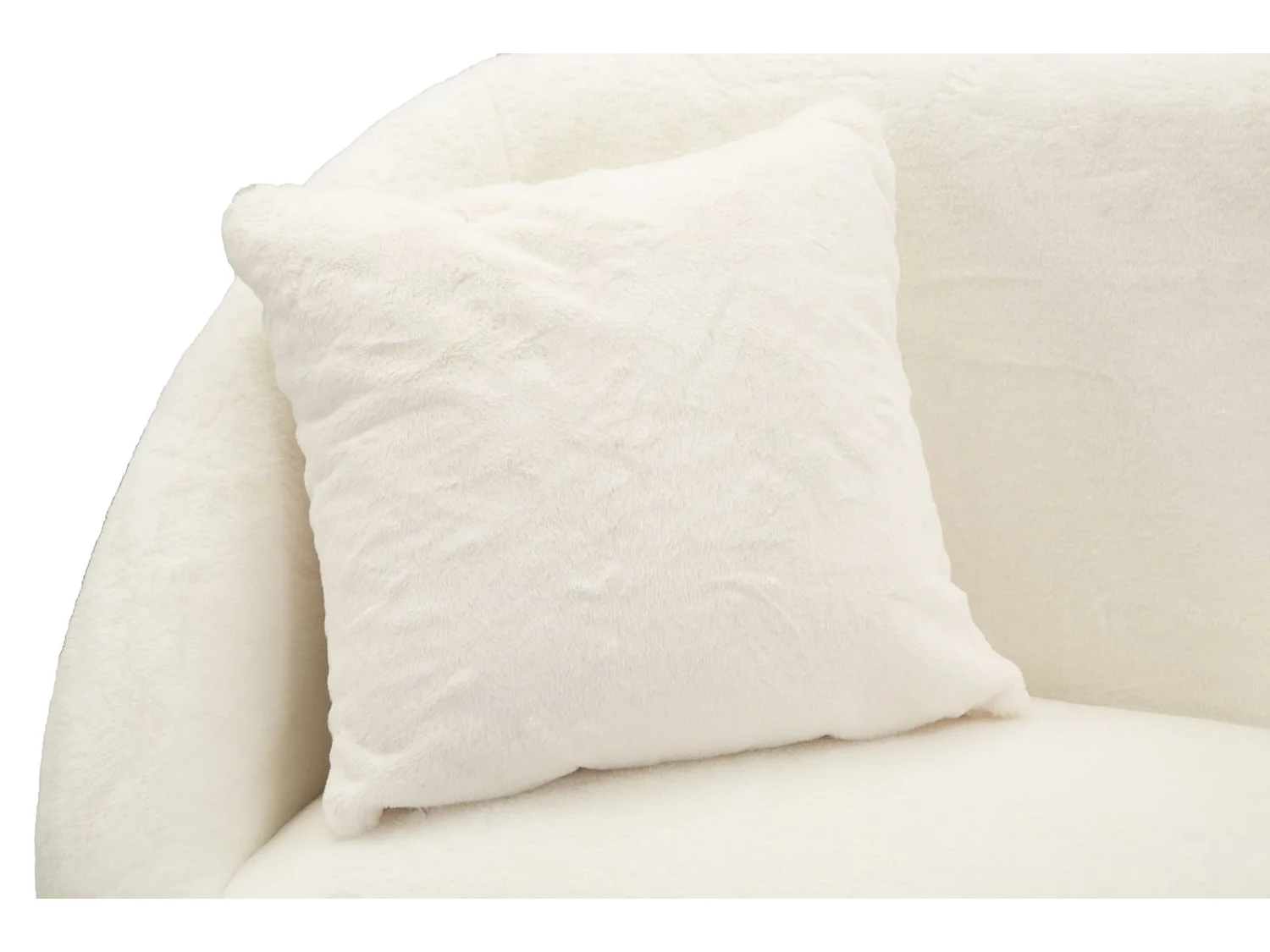 Canapé 2 Places Imitation Fourrure "Soffy" 137cm Blanc & Or