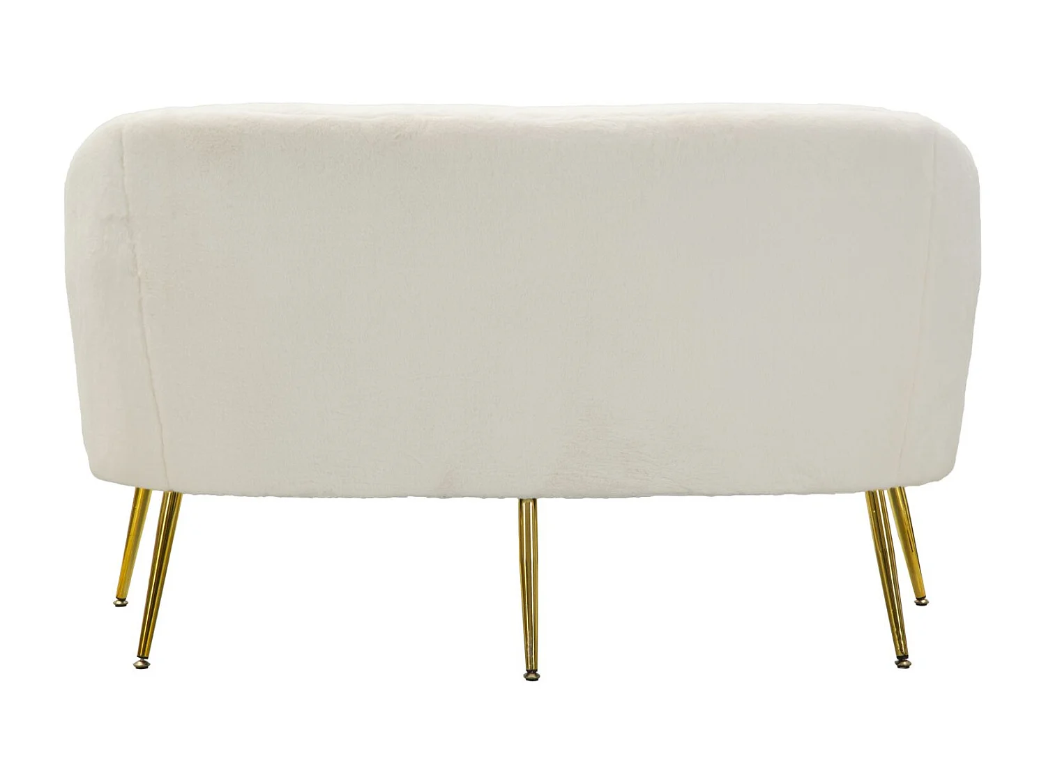 Canapé 2 Places Imitation Fourrure "Soffy" 137cm Blanc & Or