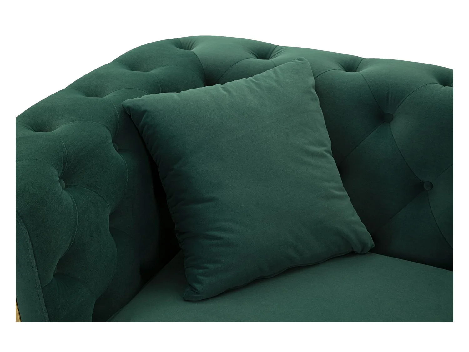 Canapé 2 Places en Velours Capitonné "Emy" 162cm Vert