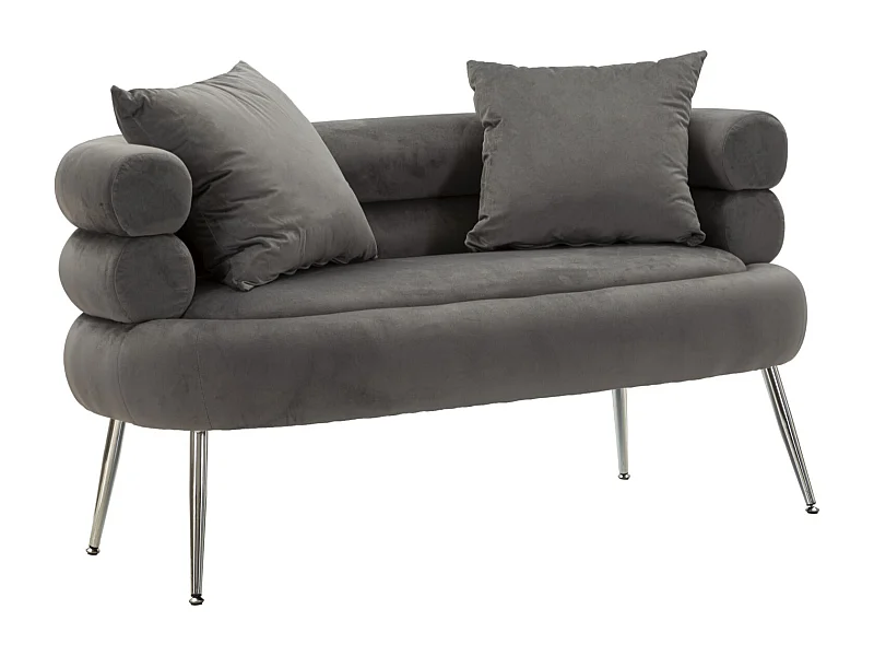 Canapé 2 Places Imitation Fourrure "Soffy+" 133cm Gris