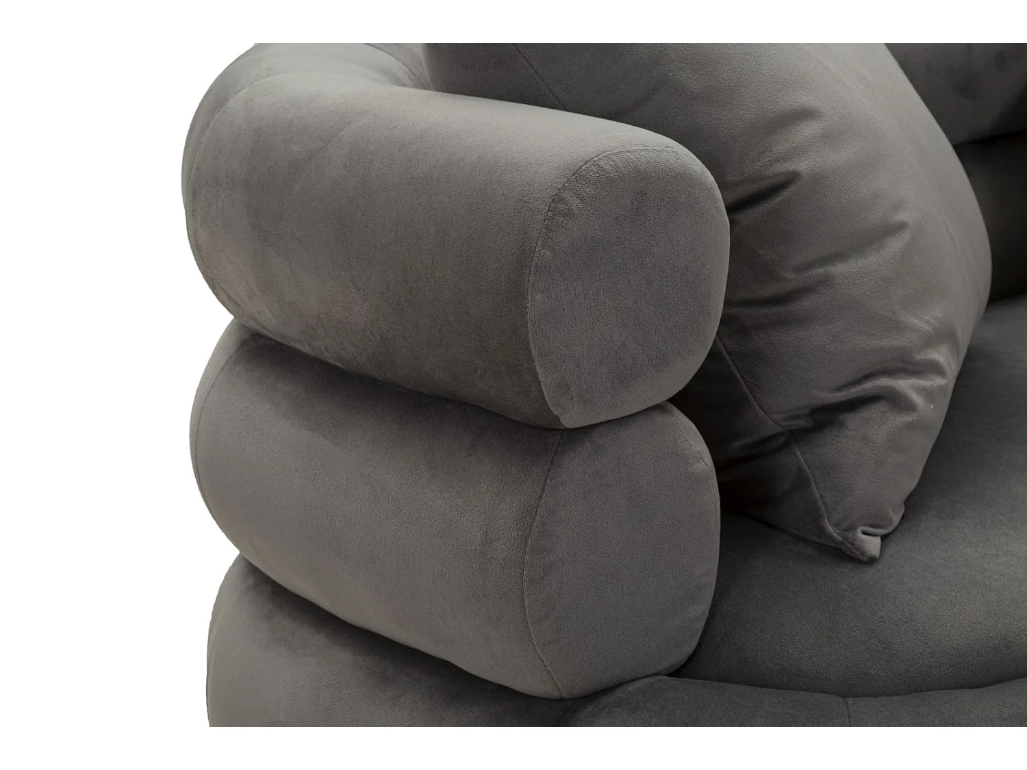 Divanetto 2 posti in metallo e velluto con cuscini cm 133x68x69