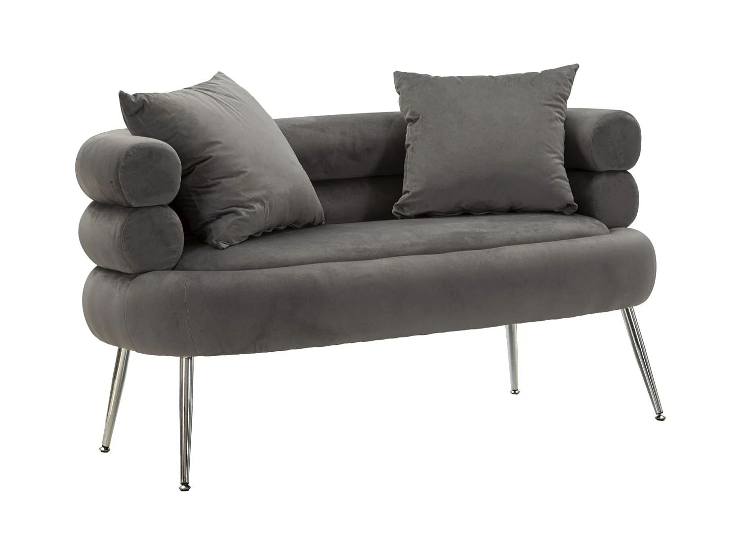 Canapé 2 Places Imitation Fourrure "Soffy+" 133cm Gris